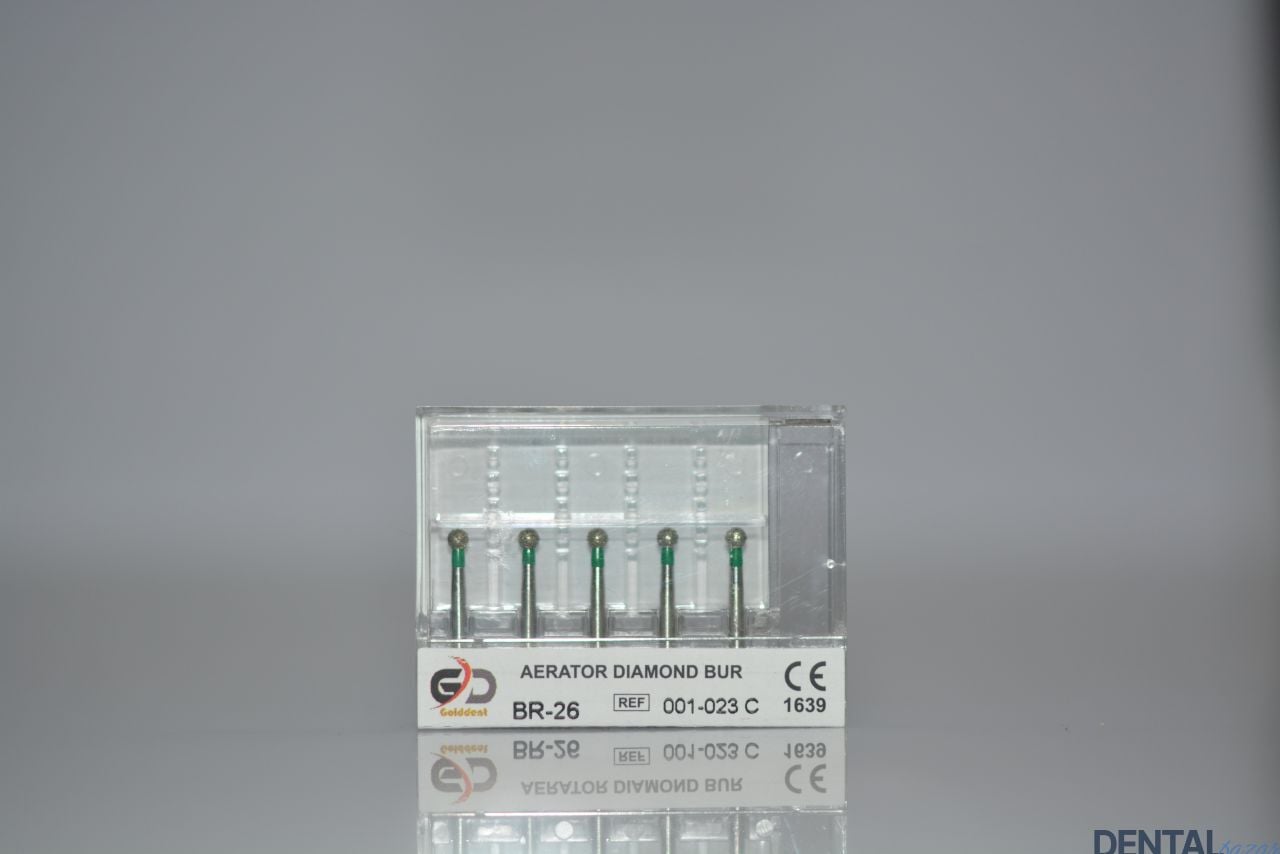 Golddent Elmas Frez BR-26 - 001-023 C - Yuvarlak (Yeşil Kuşak)