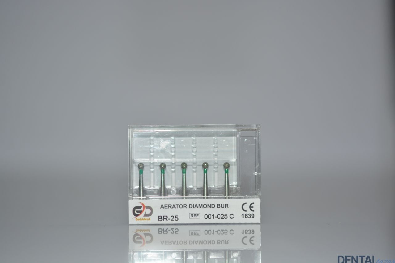 Golddent Elmas Frez BR-25 - 001-025 C - Yuvarlak (Yeşil Kuşak)