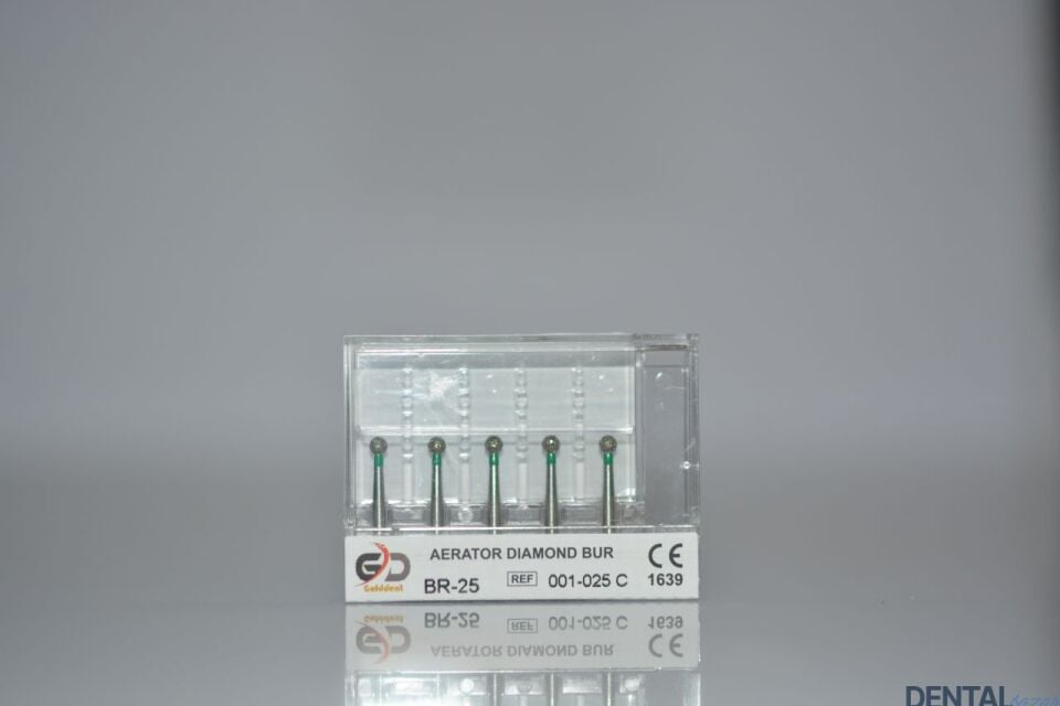 Golddent Elmas Frez BR-25 - 001-025 C - Yuvarlak (Yeşil Kuşak)