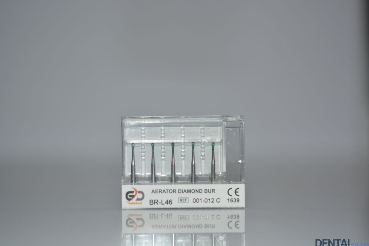 Golddent Elmas Frez BR-L46 - 001-012 C - Yuvarlak (Yeşil Kuşak)