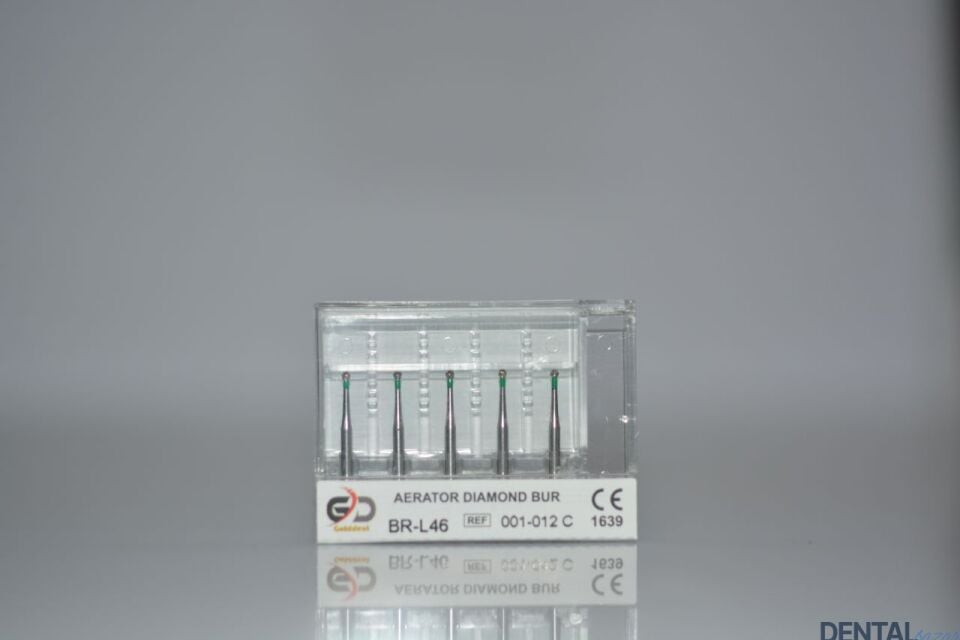 Golddent Elmas Frez BR-L46 - 001-012 C - Yuvarlak (Yeşil Kuşak)