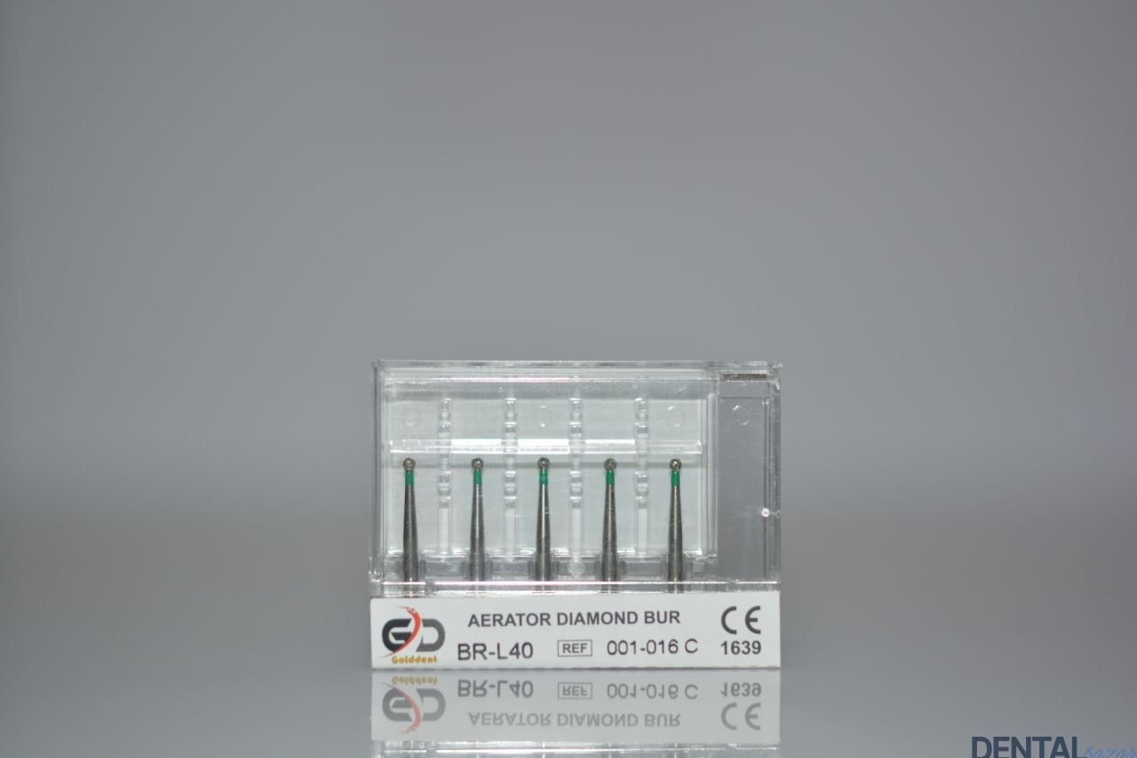 Golddent Elmas Frez BR-L40 - 001-016 C - Yuvarlak (Yeşil Kuşak)