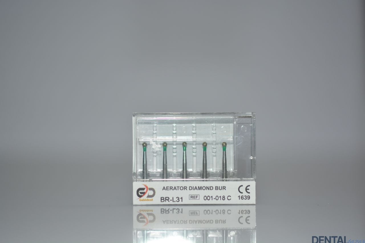 Golddent Elmas Frez BR-L31 - 001-018 C - Yuvarlak (Yeşil Kuşak)