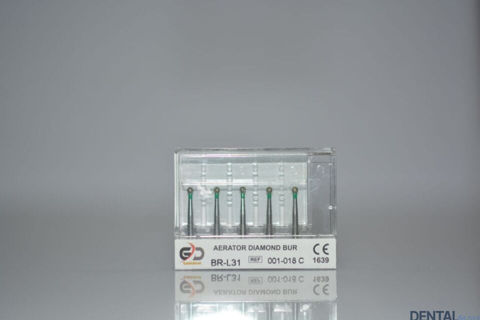 Golddent Elmas Frez BR-L31 - 001-018 C - Yuvarlak (Yeşil Kuşak)