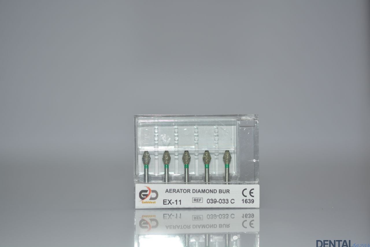 Golddent Elmas Frez EX-11 - 039-033 C - Fıçı (Yeşil Kuşak)
