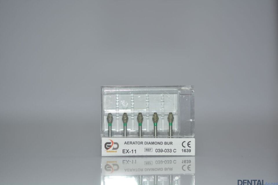 Golddent Elmas Frez EX-11 - 039-033 C - Fıçı (Yeşil Kuşak)