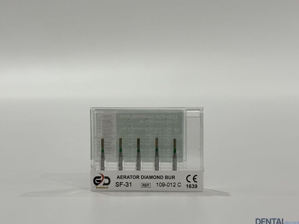 Golddent Elmas Frez SF-31 - 109-012 C - Düz Uçlu Silindir (Yeşil Kuşak)