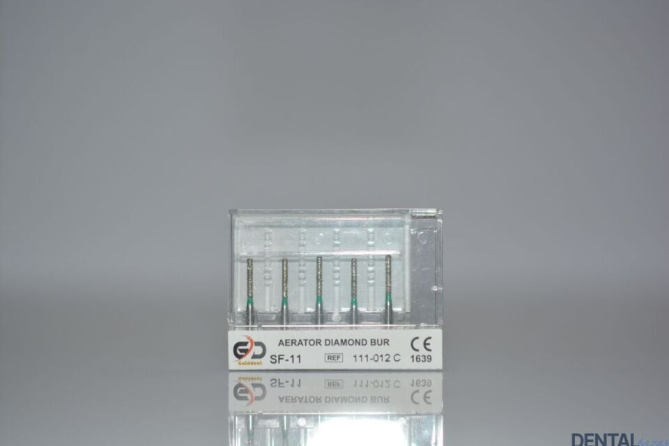 Golddent Elmas Frez SF-11 - 111-012 C - Düz Uçlu Silindir (Yeşil Kuşak)