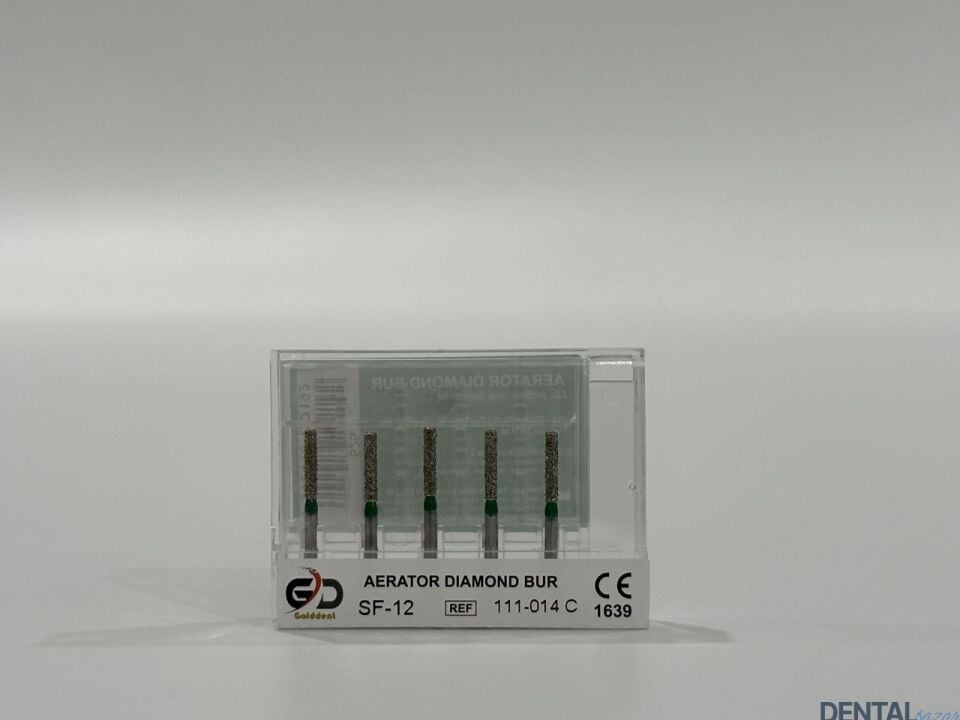 Golddent Elmas Frez SF-12 - 111-014 C - Düz Uçlu Silindir (Yeşil Kuşak)