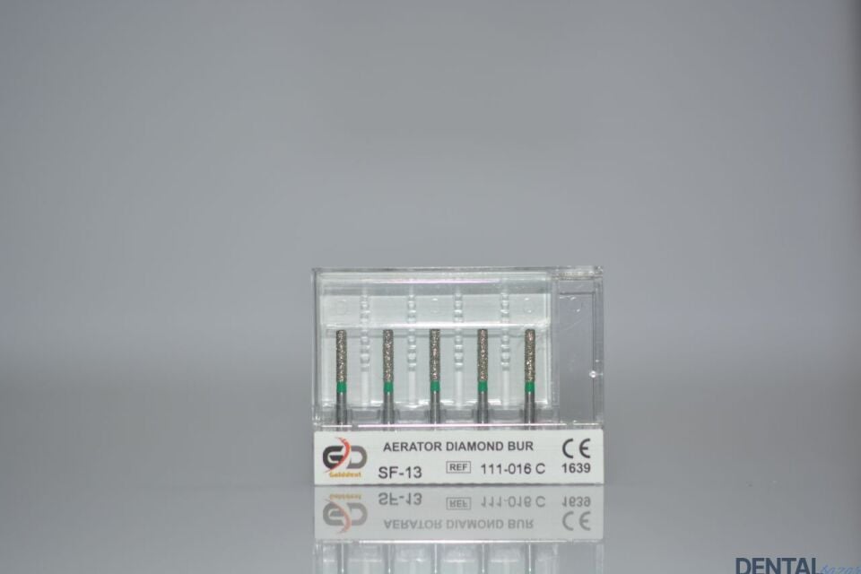 Golddent Elmas Frez SF-13 - 111-016 C - Düz Uçlu Silindir (Yeşil Kuşak)