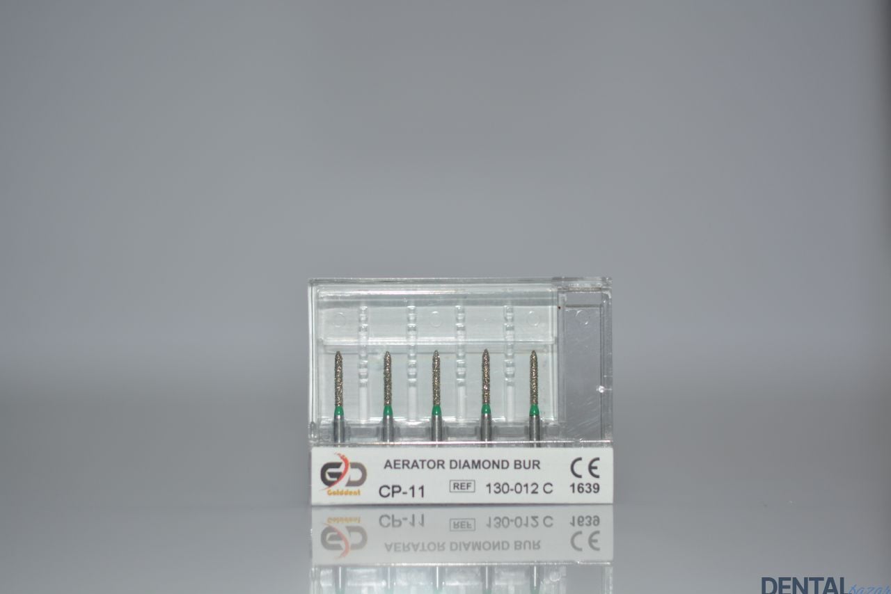 Golddent Elmas Frez CP-11 - 130-012 C - Sivri Uçlu Silindir (Yeşil Kuşak)