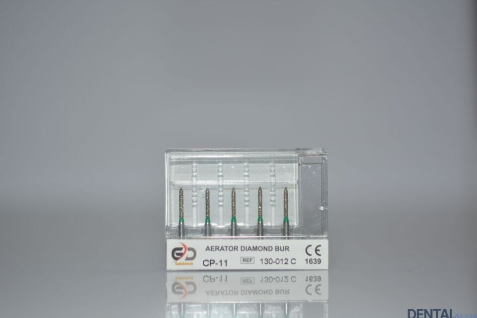 Golddent Elmas Frez CP-11 - 130-012 C - Sivri Uçlu Silindir (Yeşil Kuşak)