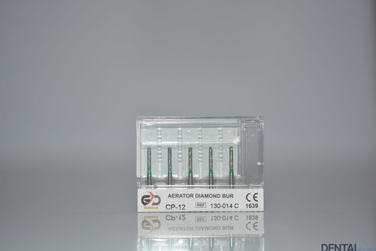 Golddent Elmas Frez CP-12 - 130-014 C - Sivri Uçlu Silindir (Yeşil Kuşak)