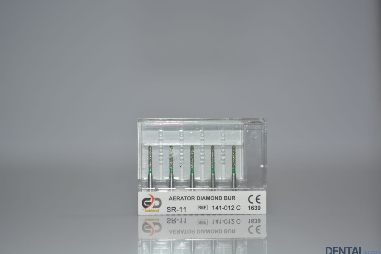Golddent Elmas Frez SR-11 - 141-012 C - Yuvarlak Uçlu Silindir (Yeşil Kuşak)