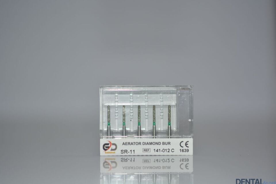 Golddent Elmas Frez SR-11 - 141-012 C - Yuvarlak Uçlu Silindir (Yeşil Kuşak)