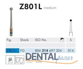 Z801L Zirkon İçin Elmas Frez - 2 Adet