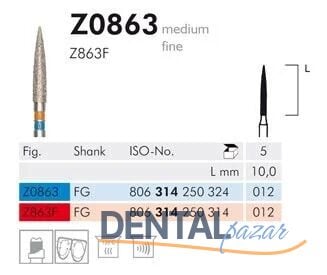Z0863 Zirkon İçin Elmas Frez - 2 Adet