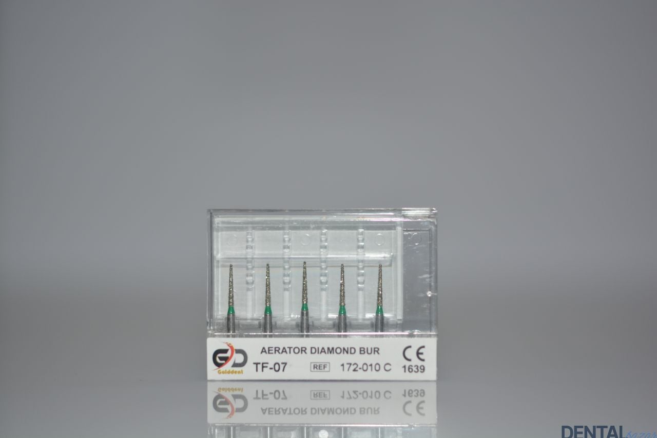 Golddent Elmas Frez TF-07 - 172-010 C - Düz Uçlu Konik (Yeşil Kuşak)
