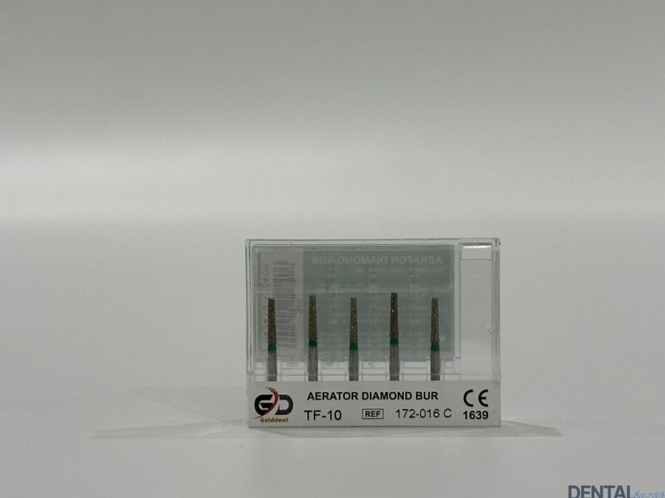 Golddent Elmas Frez TF-10 - 172-016 C - Düz Uçlu Konik (Yeşil Kuşak)
