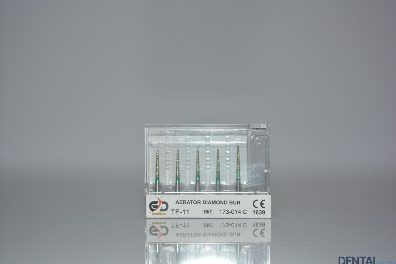 Golddent Elmas Frez TF-11 - 173-014 C - Düz Uçlu Konik (Yeşil Kuşak)