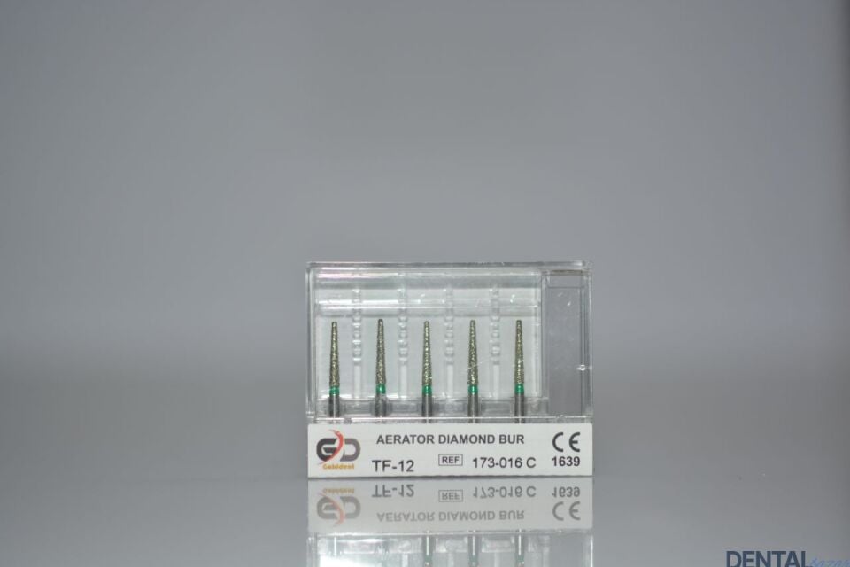 Golddent Elmas Frez TF-12 - 173-016 C - Düz Uçlu Konik (Yeşil Kuşak)