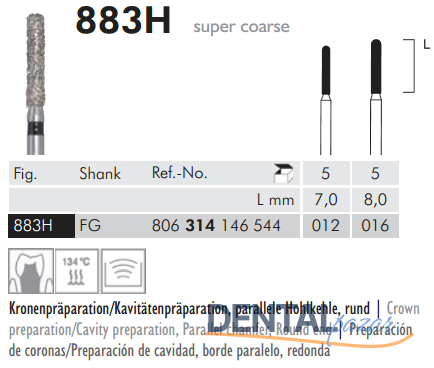 883 Sentetik Elmas Frez - 5 Adet - Silindir