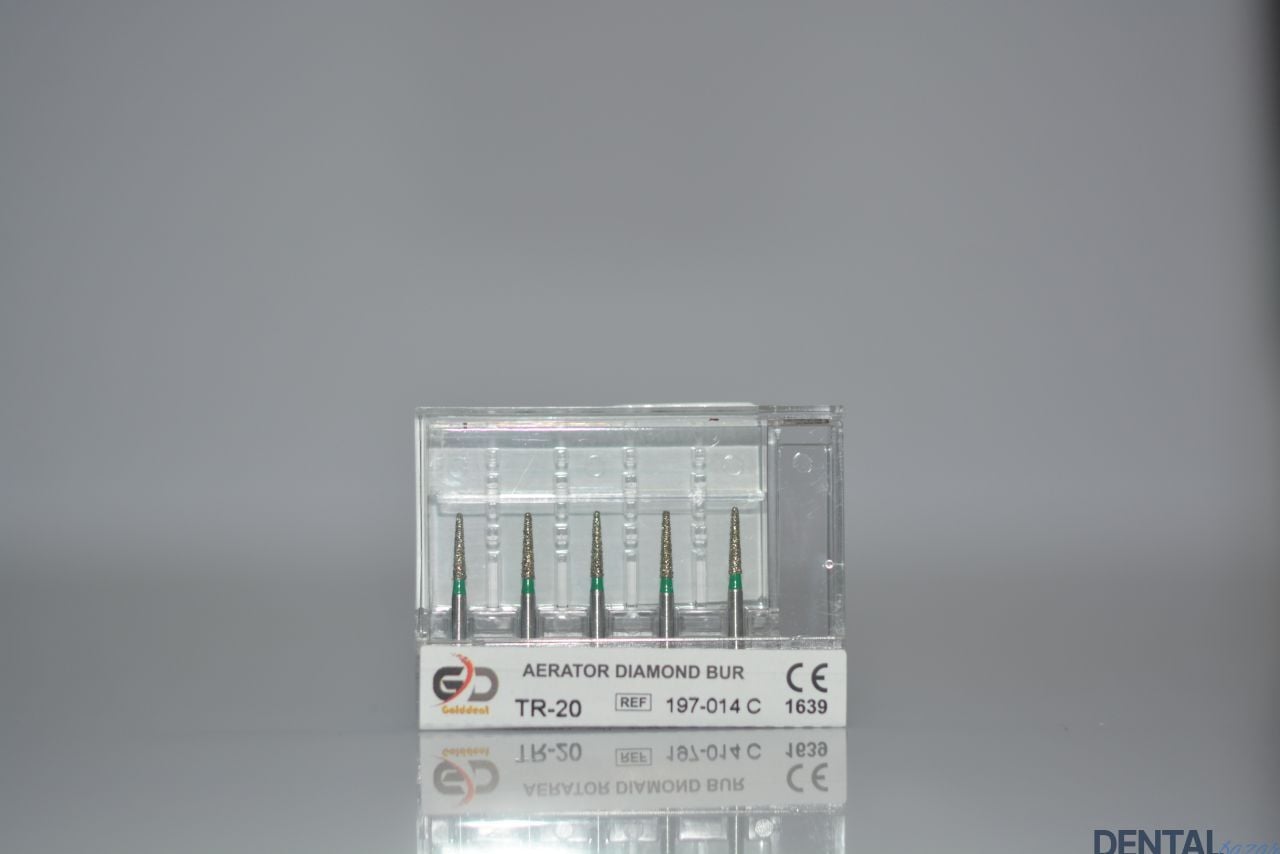 Golddent Elmas Frez TR-20 - 197-014 C - Yuvarlak Uçlu Konik (Yeşil Kuşak)