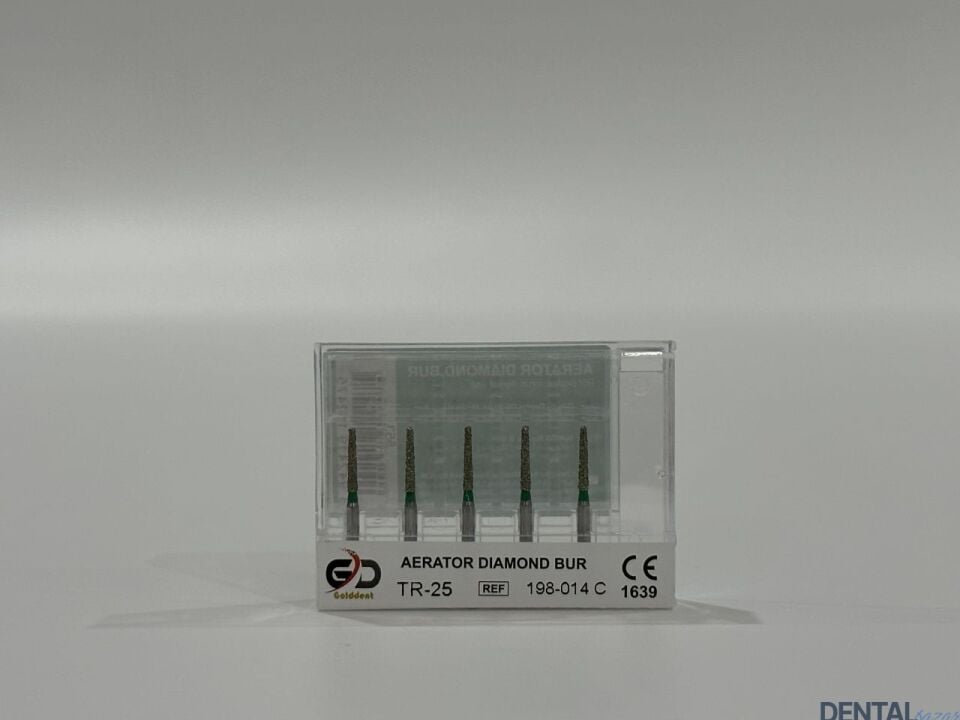 Golddent Elmas Frez TR-25 - 198-014 C - Yuvarlak Uçlu Konik (Yeşil Kuşak)