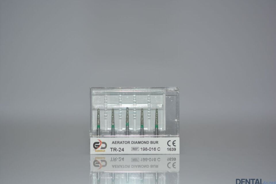 Golddent Elmas Frez TR-24 - 198-016 C - Yuvarlak Uçlu Konik (Yeşil Kuşak)