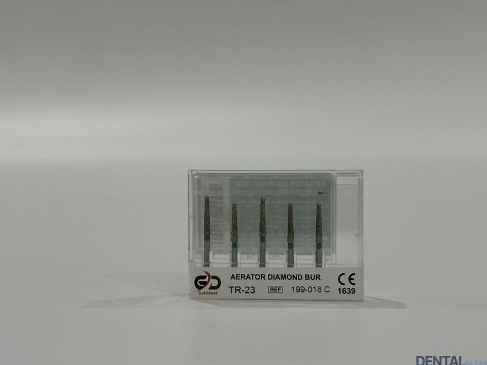 Golddent Elmas Frez TR-23 - 199-018 C - Yuvarlak Uçlu Konik (Yeşil Kuşak)