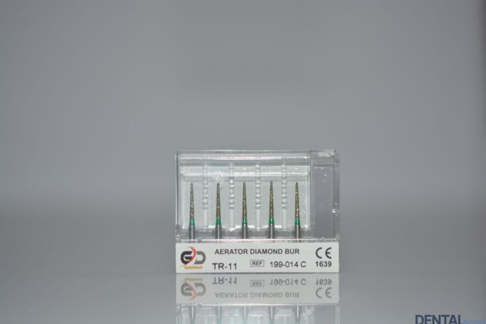 Golddent Elmas Frez TR-11 - 199-014 C - Yuvarlak Uçlu Konik (Yeşil Kuşak)