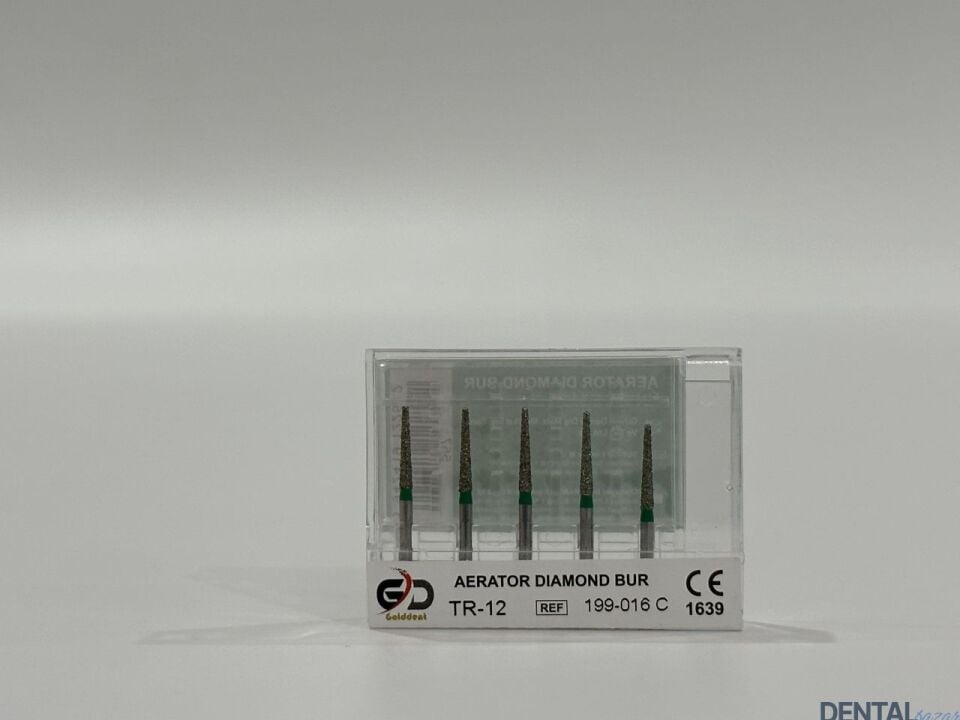Golddent Elmas Frez TR-12 - 199-016 C - Yuvarlak Uçlu Konik (Yeşil Kuşak)