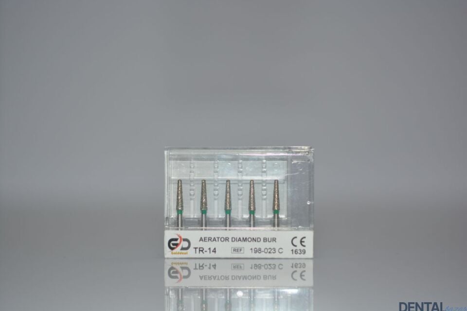 Golddent Elmas Frez TR-14 - 198-023 C - Yuvarlak Uçlu Konik (Yeşil Kuşak)
