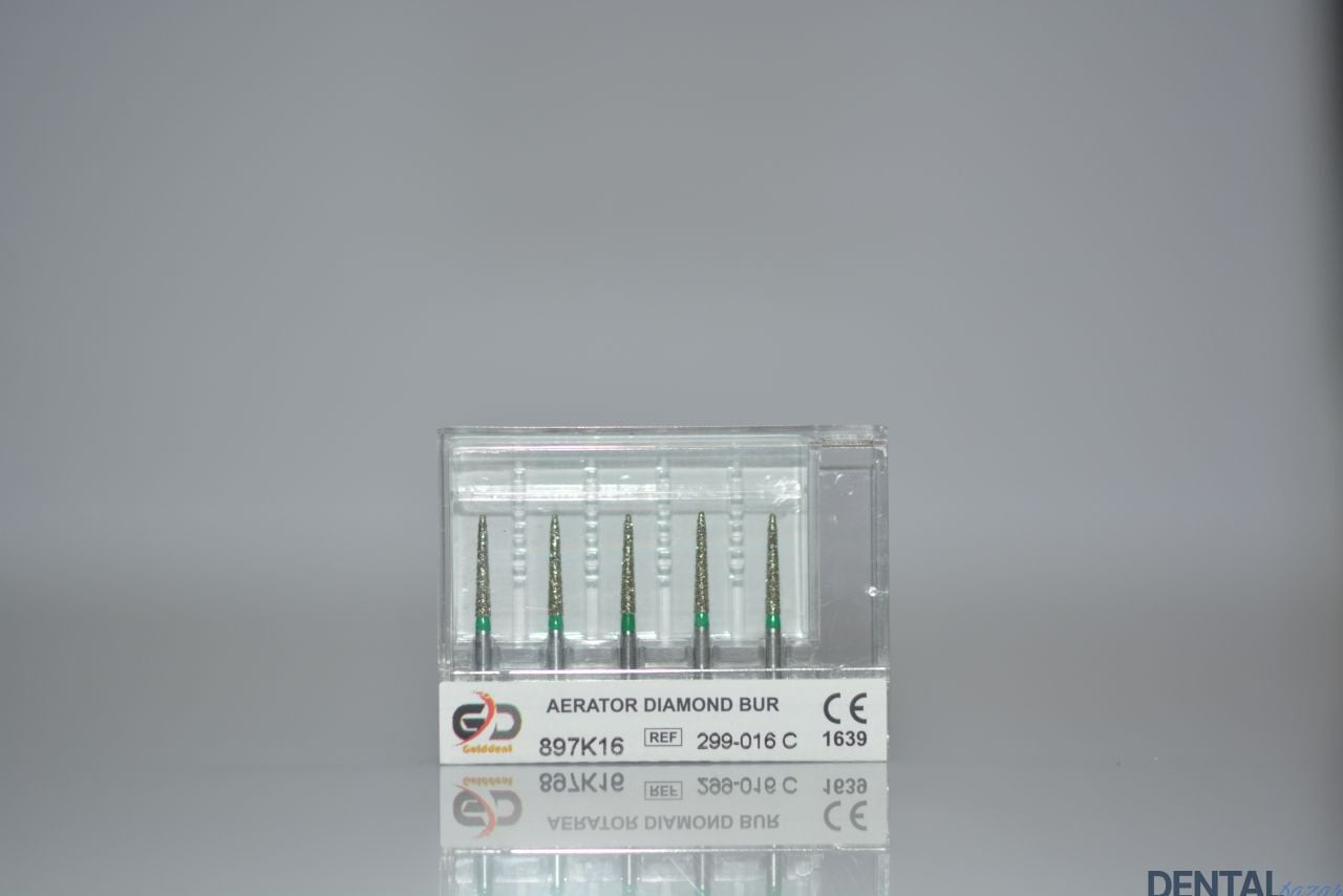 Golddent Elmas Frez 879K16 - 299-016 C - Torpido Konik (Yeşil Kuşak)
