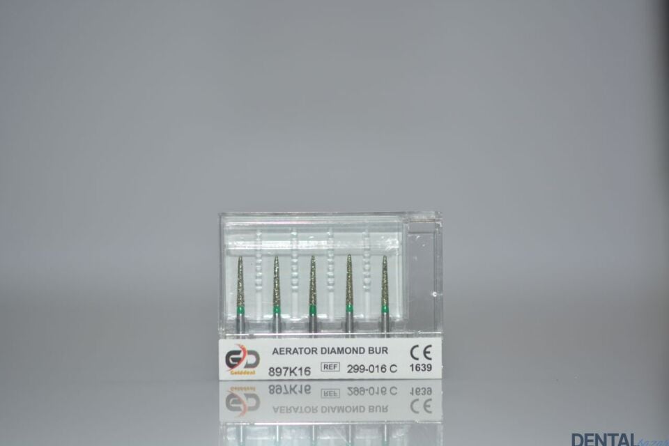 Golddent Elmas Frez 879K16 - 299-016 C - Torpido Konik (Yeşil Kuşak)