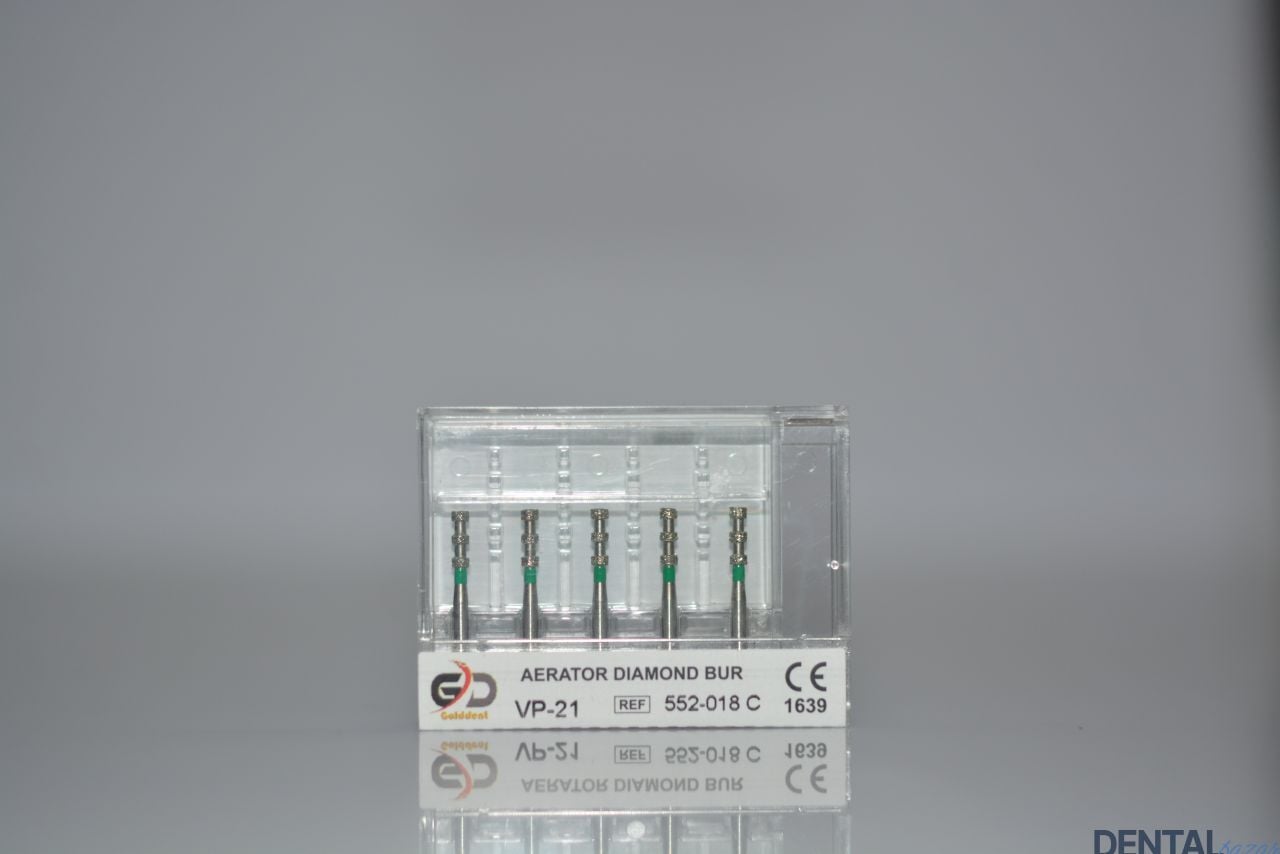 Golddent Elmas Frez VP-21 - 552-018 C - Derinlik İşaretleme (Yeşil Kuşak)