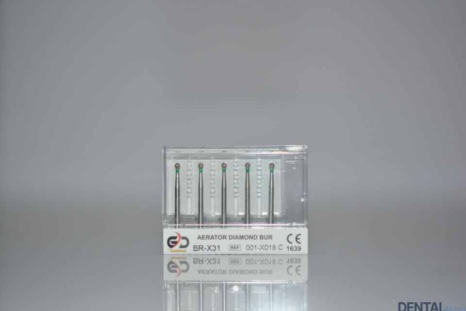 Golddent Elmas Frez BR-X31 - 001-X018 C - Yuvarlak (Yeşil Kuşak)