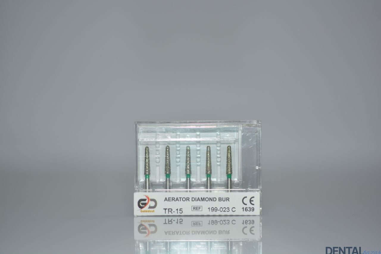 Golddent Elmas Frez TR-15 - 199-023 C - Yuvarlak Uçlu Konik (Yeşil Kuşak)
