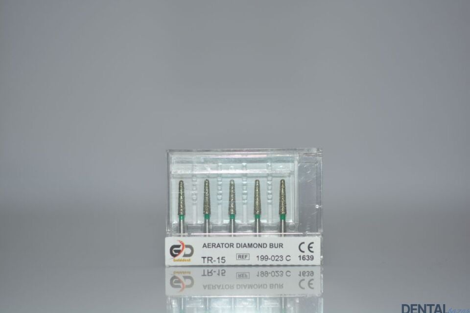 Golddent Elmas Frez TR-15 - 199-023 C - Yuvarlak Uçlu Konik (Yeşil Kuşak)