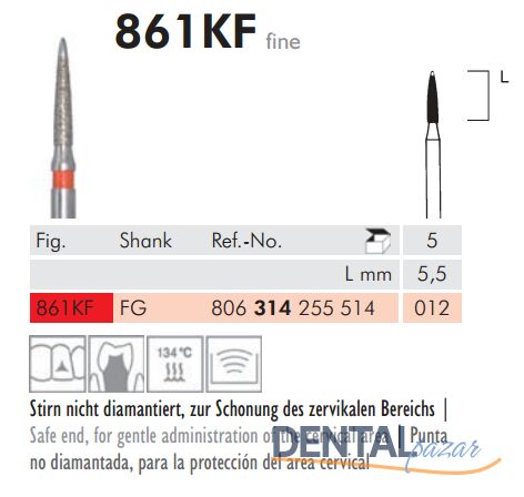 838G8 Scalino Sentetik Elmas Frez - 5 Adet