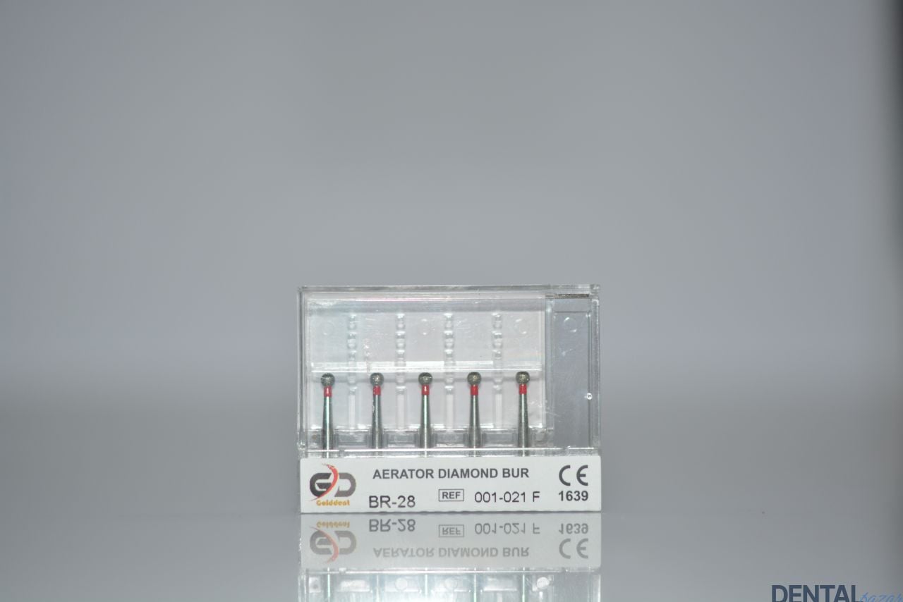 Golddent Elmas Frez BR-28 - 001-021 F - Yuvarlak (Kırmızı Kuşak)