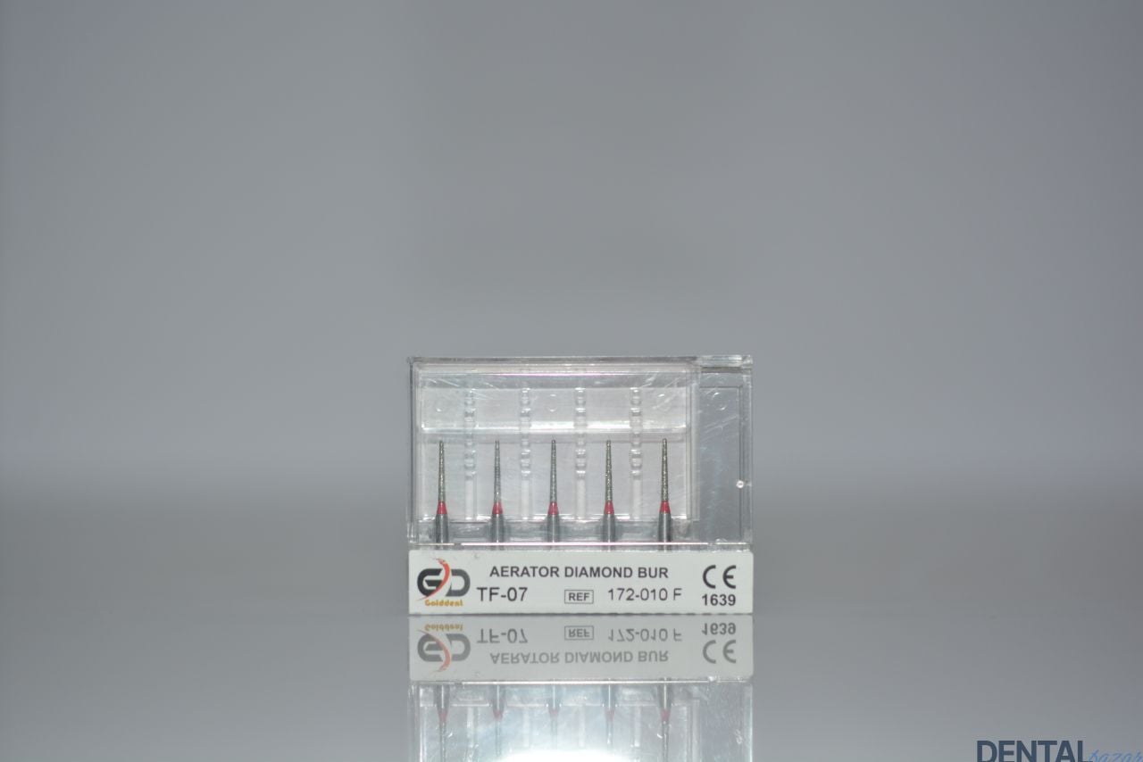 Golddent Elmas Frez TF-07 - 172-010 F - Düz Uçlu Konik (Kırmızı Kuşak)