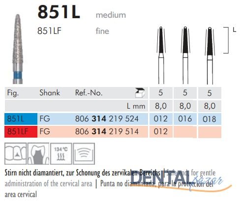 851L Sentetik Elmas Frez 2 Adet