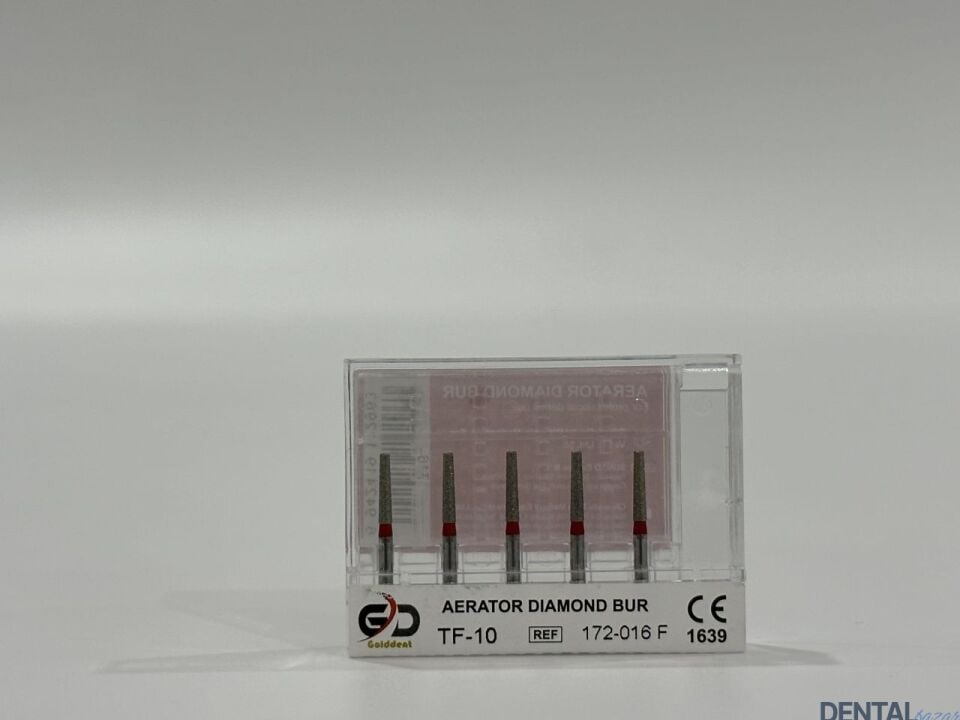 Golddent Elmas Frez TF-10 - 172-016 F - Düz Uçlu Konik (Kırmızı Kuşak)