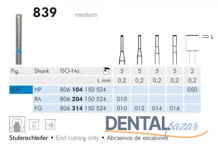 839 Sentetik Elmas Frez - 5 Adet
