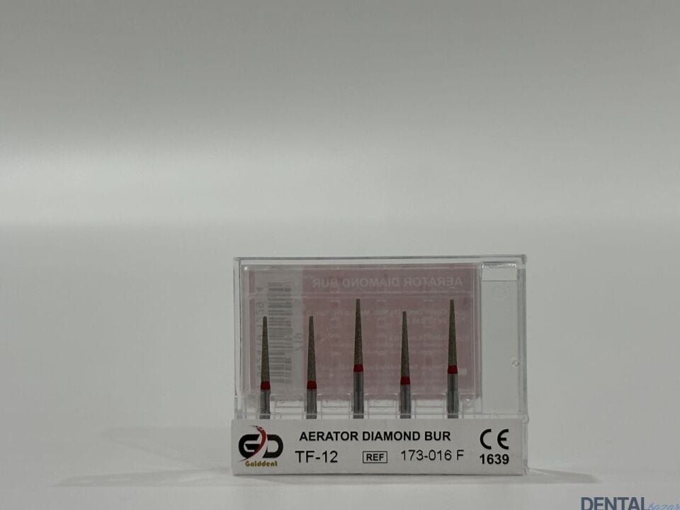 Golddent Elmas Frez TF-12 - 173-016 F - Düz Uçlu Konik (Kırmızı Kuşak)