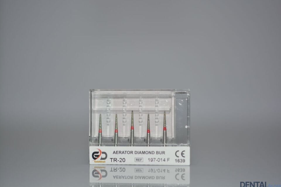 Golddent Elmas Frez TR-20 - 197-014 F - Yuvarlak Uçlu Konik (Kırmızı Kuşak)