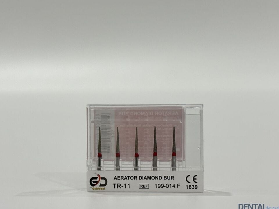 Golddent Elmas Frez TR-11 - 199-014 F - Yuvarlak Uçlu Konik (Kırmızı Kuşak)