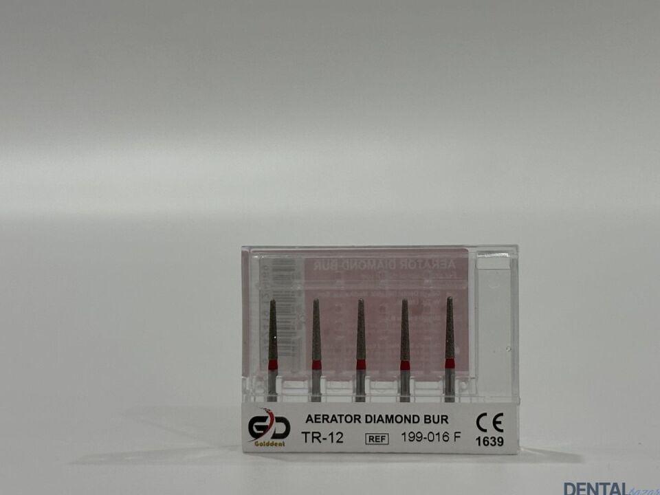 Golddent Elmas Frez TR-12 - 199-016 F - Yuvarlak Uçlu Konik (Kırmızı Kuşak)