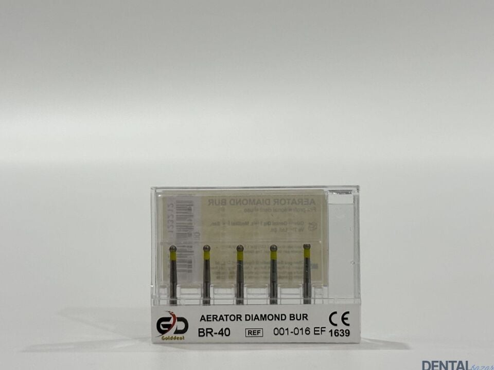 Golddent Elmas Frez BR-40 - 001-016 EF - Yuvarlak (Sarı Kuşak)